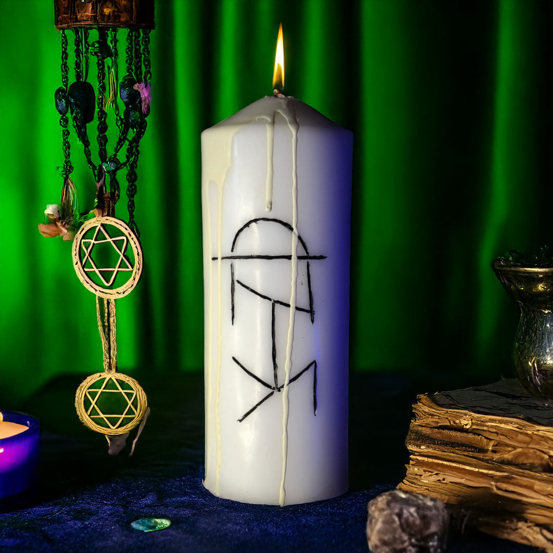 Atragerea Norocului – Lumanare Talisman cu Sigilii Runice pentru Oportunitati Favorabile, Sincronizare Pozitiva, Claritate si Deschidere Energetica – Giovani Tarot
