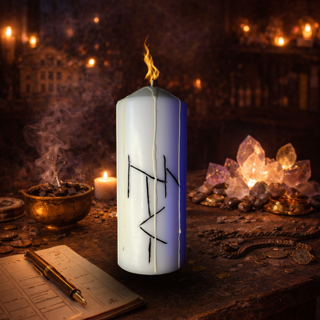 Eliberere Atasamente Toxice – Lumanare Talisman cu Sigilii Runice pentru Eliberare Emotionala, Delimitare Energetica, Claritate si Echilibru Interior – Giovani Tarot