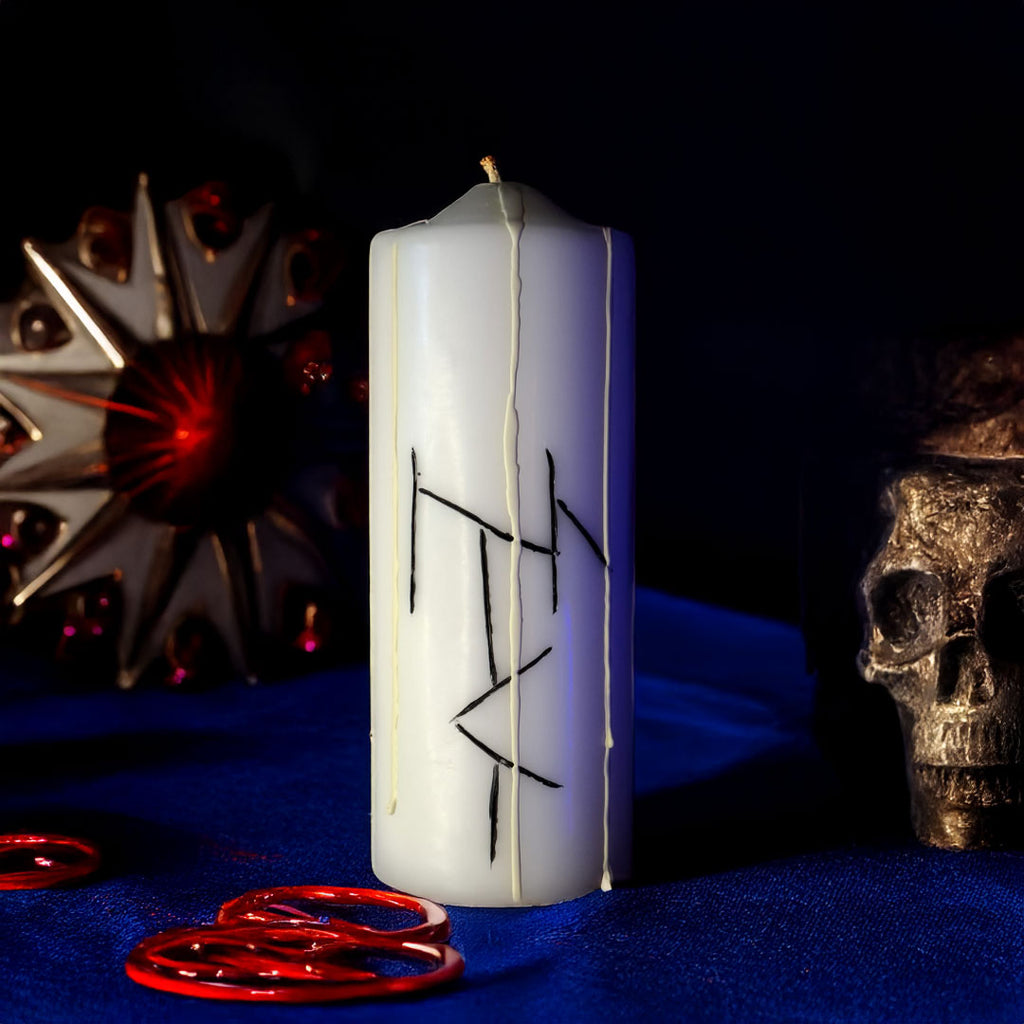 Eliberere Atasamente Toxice – Lumanare Talisman cu Sigilii Runice pentru Eliberare Emotionala, Delimitare Energetica, Claritate si Echilibru Interior – Giovani Tarot