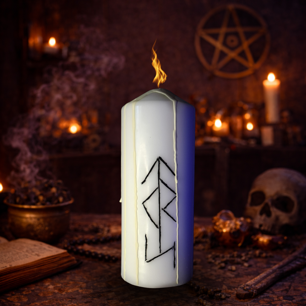 Succes si Reusita in Proiecte – Lumanare Talisman cu Sigilii Runice pentru Claritate, Focalizare, Motivatie si Sustienere Energetica in Obiective Personale si Profesionale – Giovani Tarot