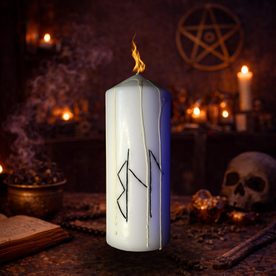 Vindecare Emotionala – Lumanare Talisman cu Sigilii Runice pentru Echilibru Emotional, Eliberare Interioara, Calm si Armonizare Energetica – Giovani Tarot