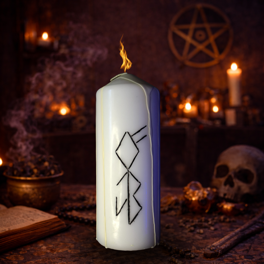 Protectia Familiei – Lumanare Talisman cu Sigilii Runice pentru Protectie Spirituala, Siguranta Caminului, Armonie Familiala si Echilibru Energetic – Giovani Tarot