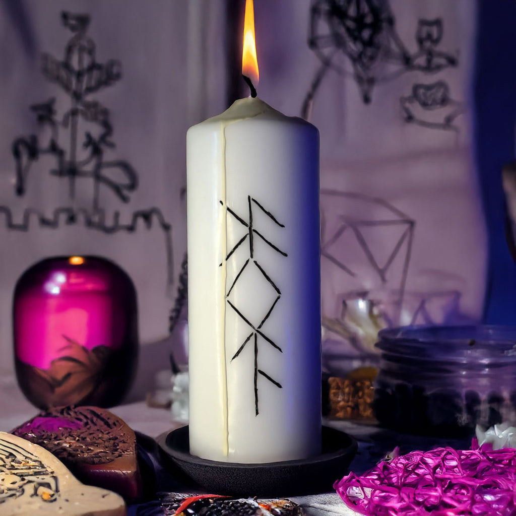 Luminarea Stramosilor – Vindecarea Karmelor de Neam – Lumanare Talisman cu Sigilii Runice pentru Armonizare Ancestrala, Echilibru Energetic si Claritate Spirituala – Giovani Tarot