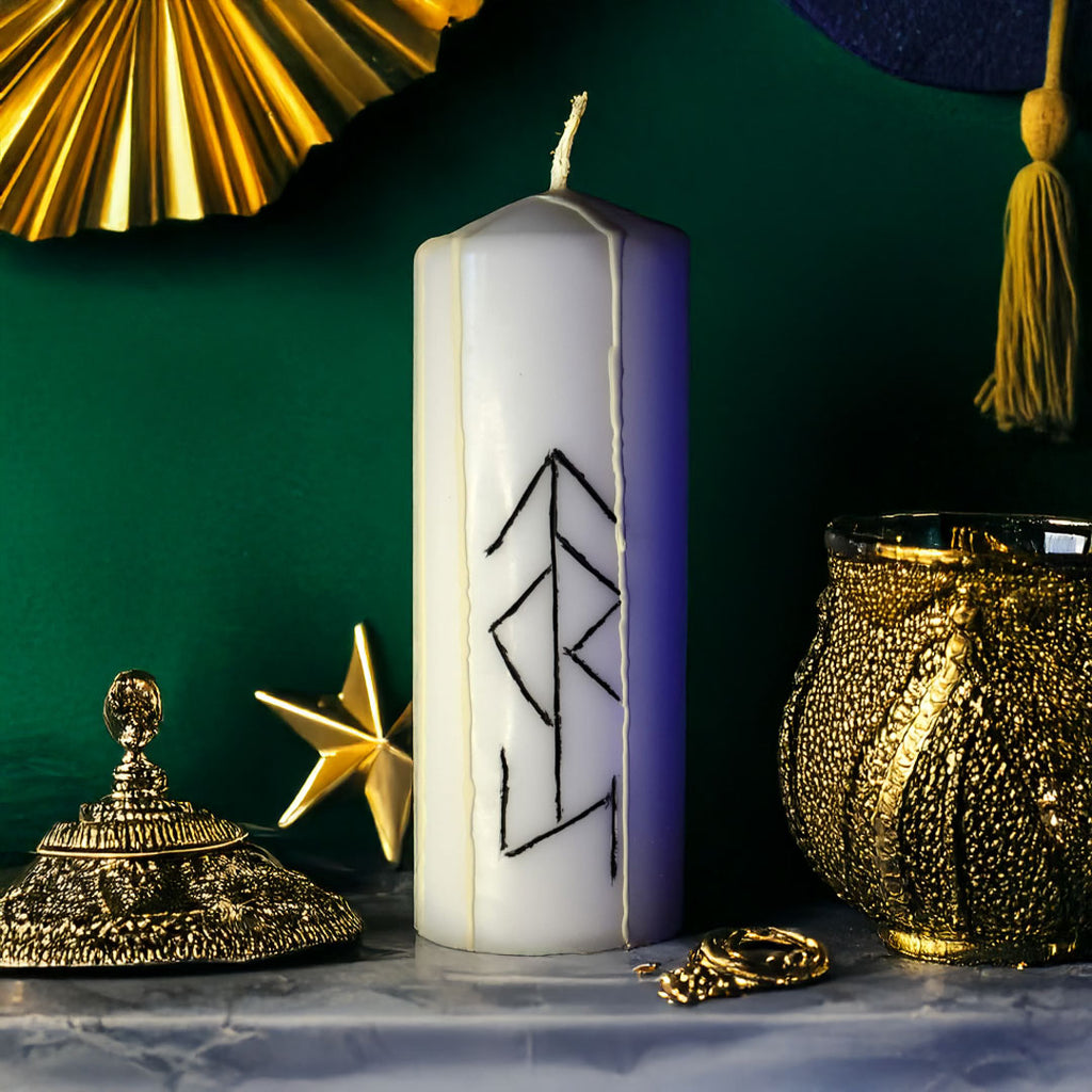 Succes si Reusita in Proiecte – Lumanare Talisman cu Sigilii Runice pentru Claritate, Focalizare, Motivatie si Sustienere Energetica in Obiective Personale si Profesionale – Giovani Tarot