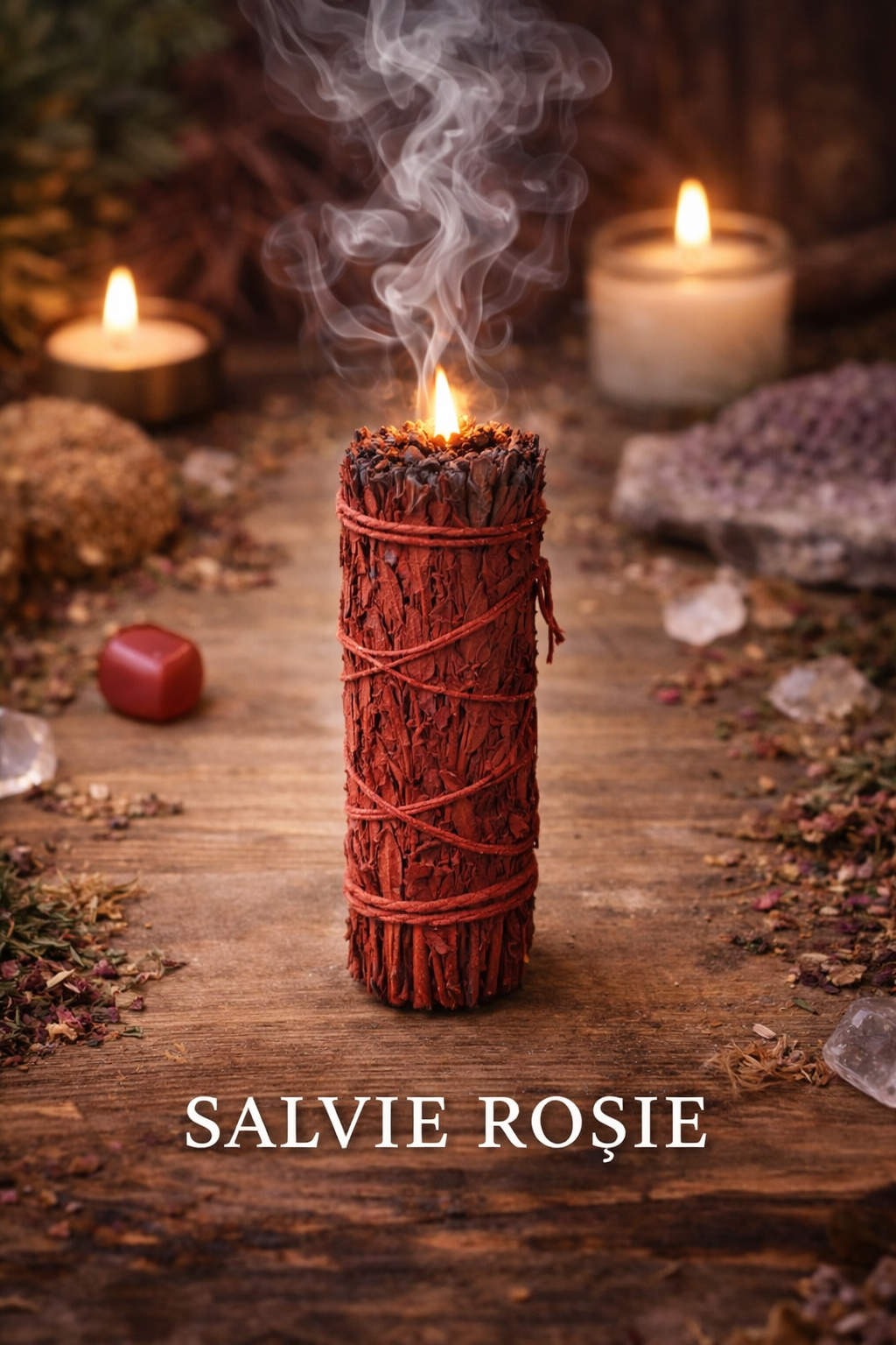 Ritual Spiritual pentru Impacare si Comunicare Pasnica cu Lumanare Talisman, Salvie Rosie si Scoica