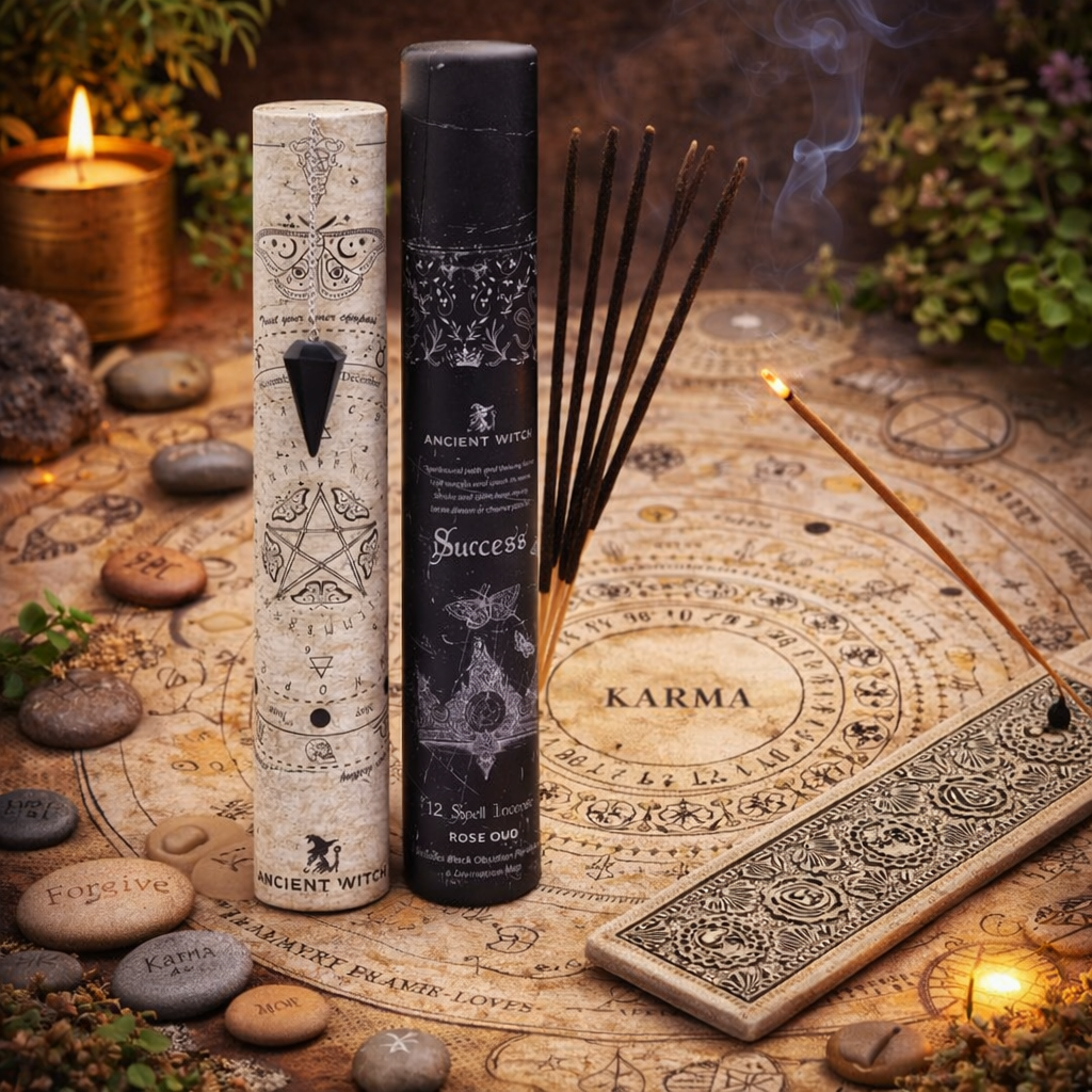 Ritual Spiritual pentru Claritate si Raspunsuri Interioare cu Betisoare, Suport, Pendul si Harta Intuitiva