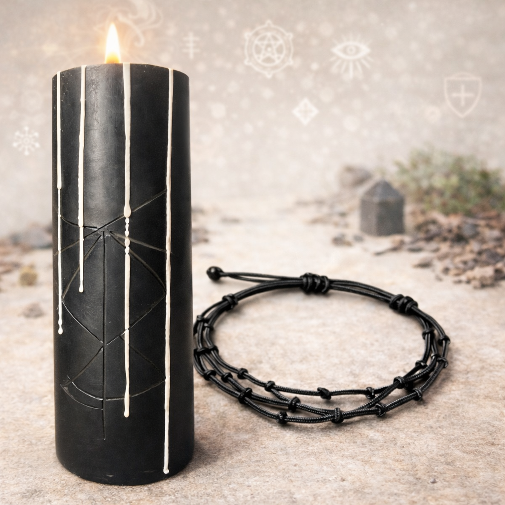 Set Ritualic de Protectie Energetica Suprema – Bratara si Lumanare Personalizate impotriva Vrajilor, Farmecelor si Atacurilor Energetice