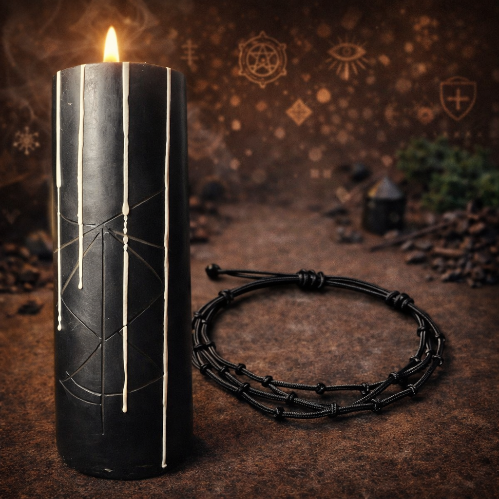 Set Ritualic de Protectie Energetica Suprema – Bratara si Lumanare Personalizate impotriva Vrajilor, Farmecelor si Atacurilor Energetice