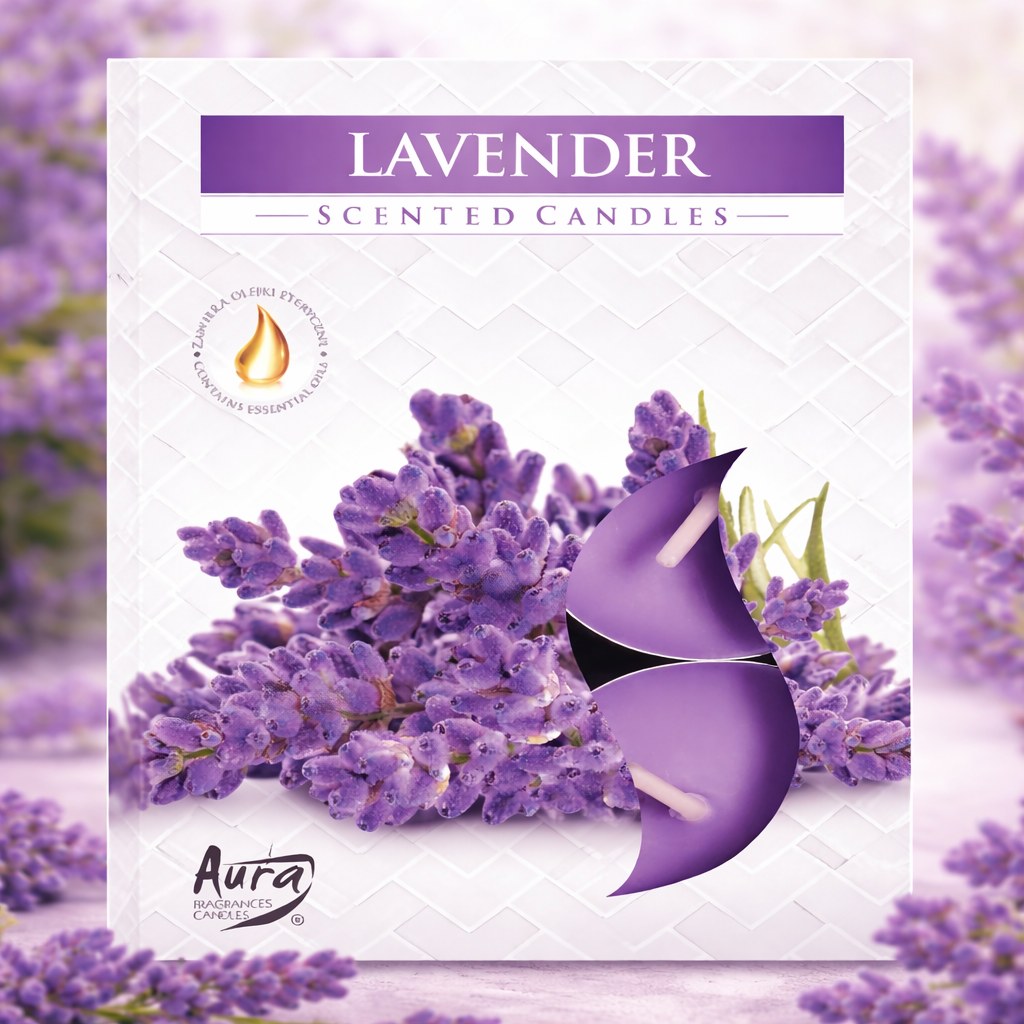 Lumanari parfumate cu Lavanda – Aroma naturala relaxanta pentru somn, liniste si echilibru interior