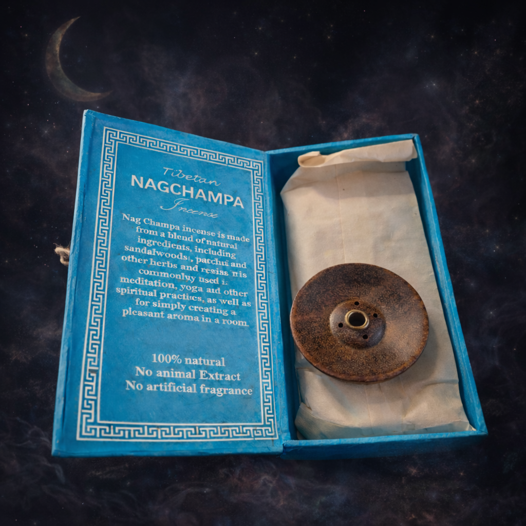 Set Betisoare Parfumate Tibetan Nag Champa cu suport din Lemn