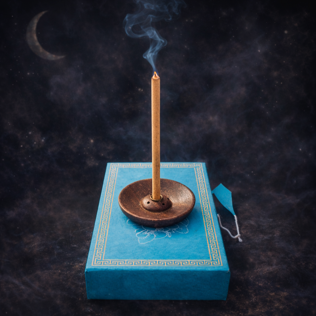 Set Betisoare Parfumate Tibetan Nag Champa cu suport din Lemn