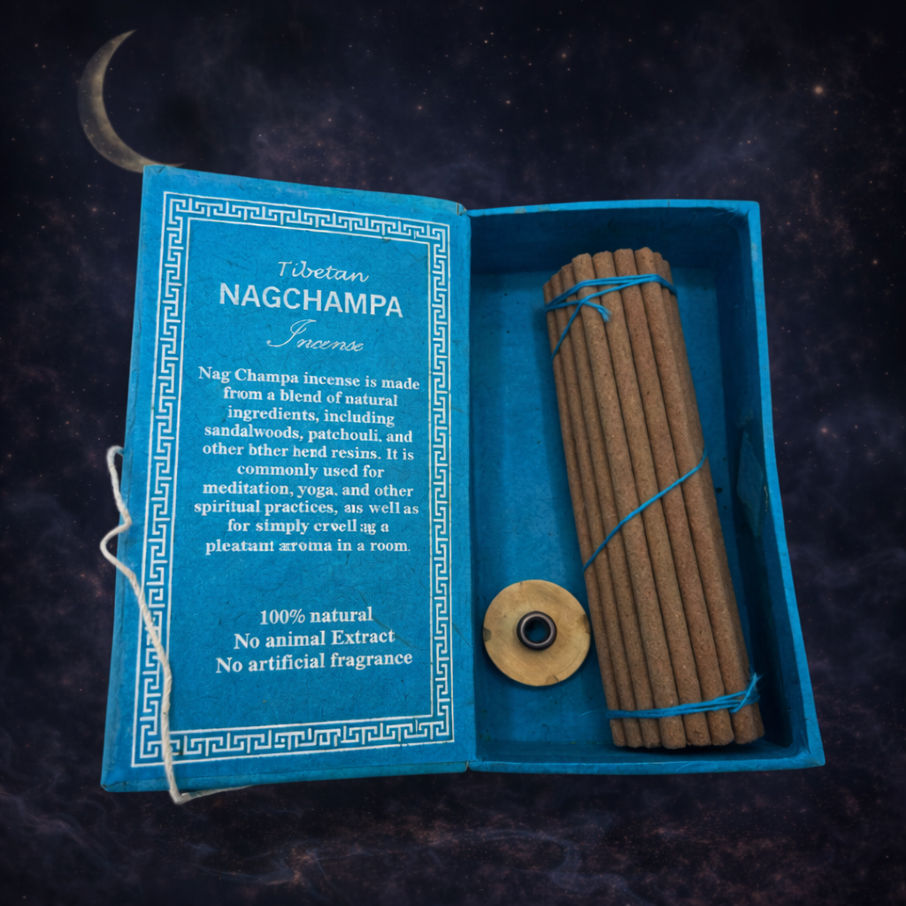 Set Betisoare Parfumate Tibetan Nag Champa cu suport din Lemn