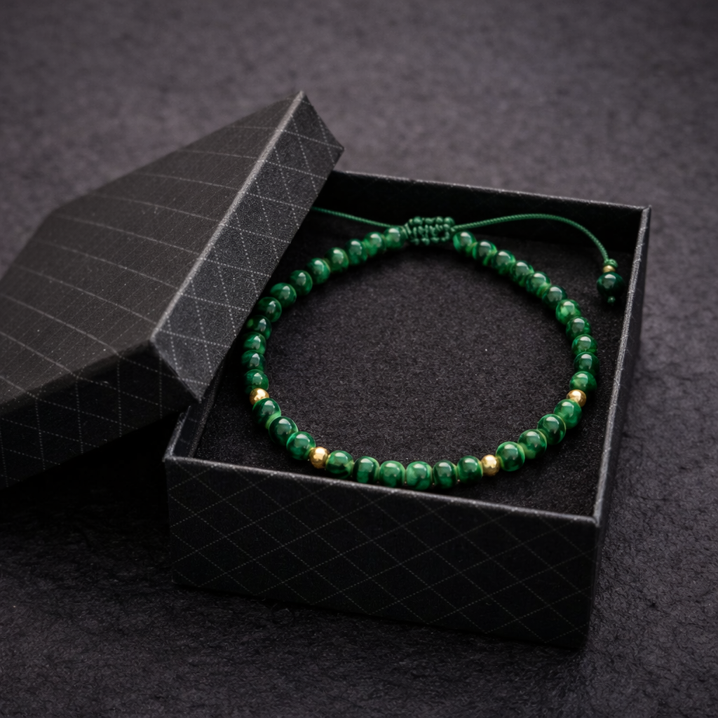 Bratara din Malachit – Protectie Energetica, Vindecare Emotionala si Transformare Interioara