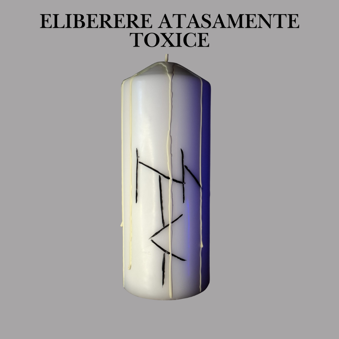 Eliberere Atasamente Toxice – Lumanare Talisman cu Sigilii Runice pentru Eliberare Emotionala, Delimitare Energetica, Claritate si Echilibru Interior – Giovani Tarot