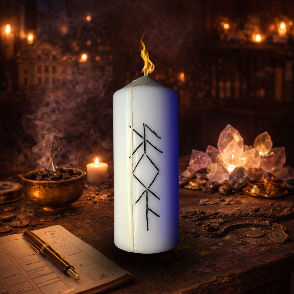Luminarea Stramosilor – Vindecarea Karmelor de Neam – Lumanare Talisman cu Sigilii Runice pentru Armonizare Ancestrala, Echilibru Energetic si Claritate Spirituala – Giovani Tarot