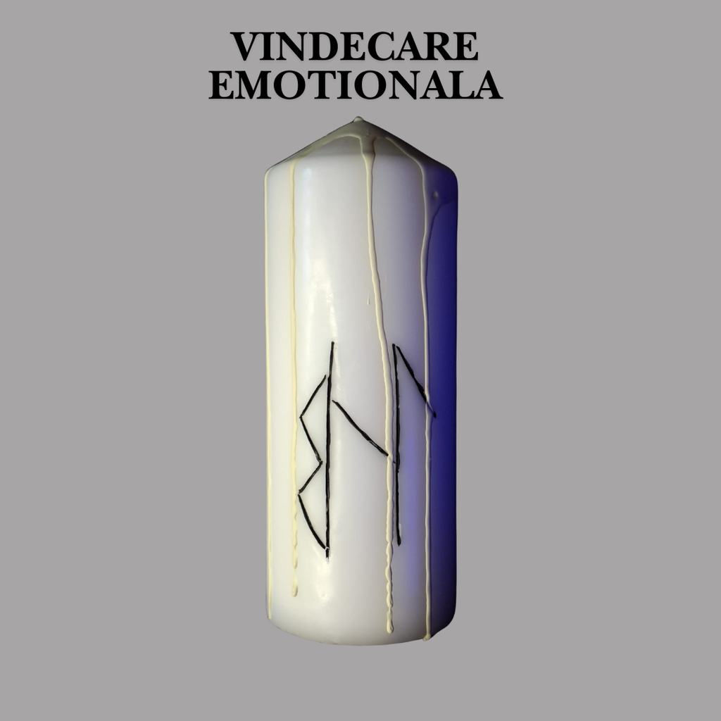 Vindecare Emotionala – Lumanare Talisman cu Sigilii Runice pentru Echilibru Emotional, Eliberare Interioara, Calm si Armonizare Energetica – Giovani Tarot