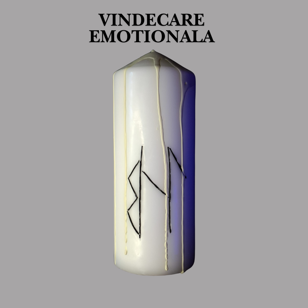 Vindecare Emotionala – Lumanare Talisman cu Sigilii Runice pentru Echilibru Emotional, Eliberare Interioara, Calm si Armonizare Energetica – Giovani Tarot