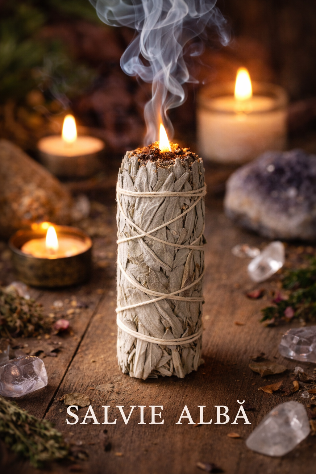 Ritual Anularea Karmelor de Neam – Lumanare Talisman cu Sigilii Runice, Salvie Alba si Scoica