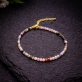 Bratara din Turmalina Multicolora 3 mm – Protectie Energetica, Echilibru Emotional si Armonie Interioara | 17 cm