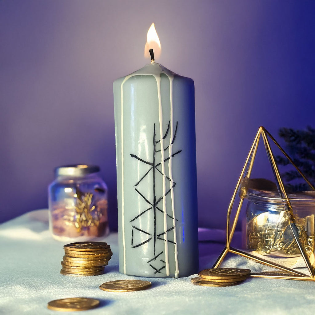 Abundenta Financiara si Deblocarea Banilor – Lumanare Talisman cu Sigilii Runice pentru Prosperitate, Flux Financiar, Stabilitate Materiala si Atragerea Banilor – Giovani Tarot
