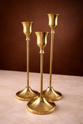 Set 3 Sfesnice din Alama Aurie – Suport Lumanari pentru Ritualuri, Meditatie si Decor Elegant