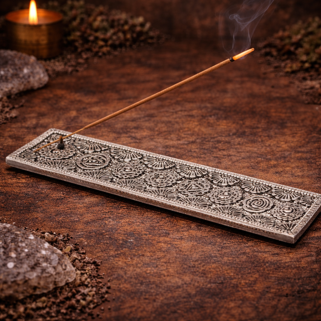 Suport pentru betisoare parfumate din aluminiu – tava decorativa pentru tamaie si aromaterapie