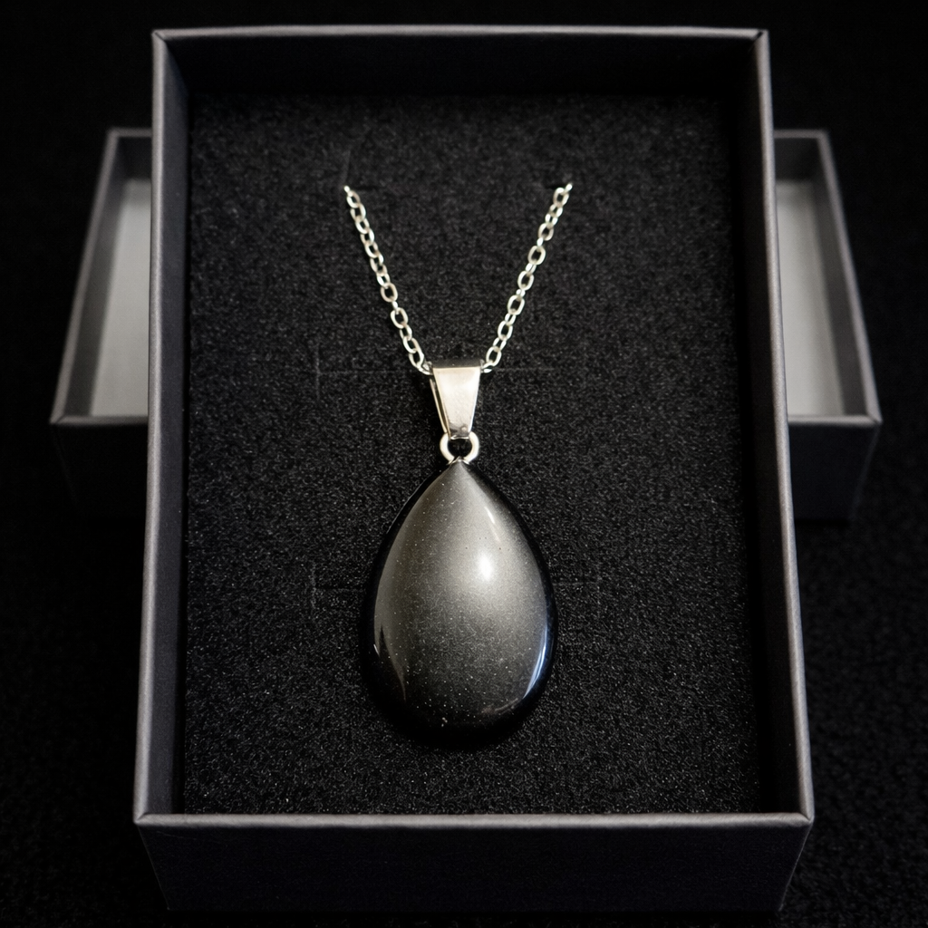 Pandantiv tip Obsidian Negru – imitatie