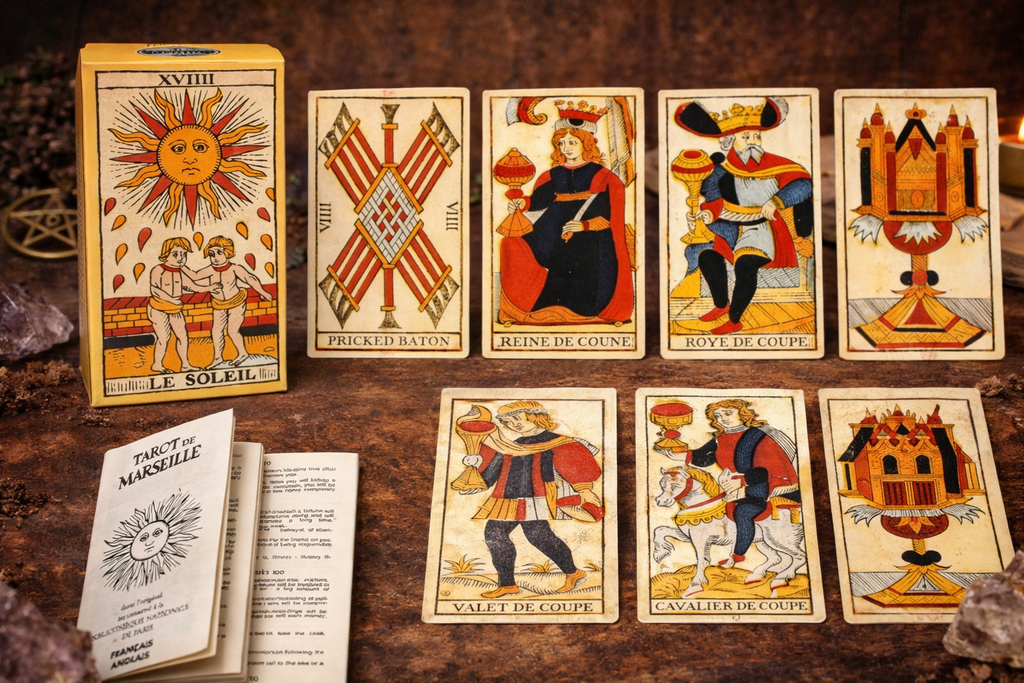 Carti Tarot de Marseille clasice – pachet complet pentru divinatie, tarot traditional si dezvoltare spirituala